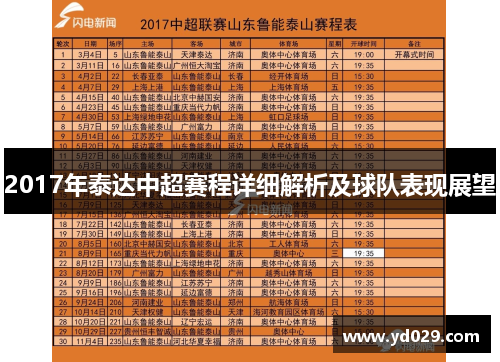 2017年泰达中超赛程详细解析及球队表现展望